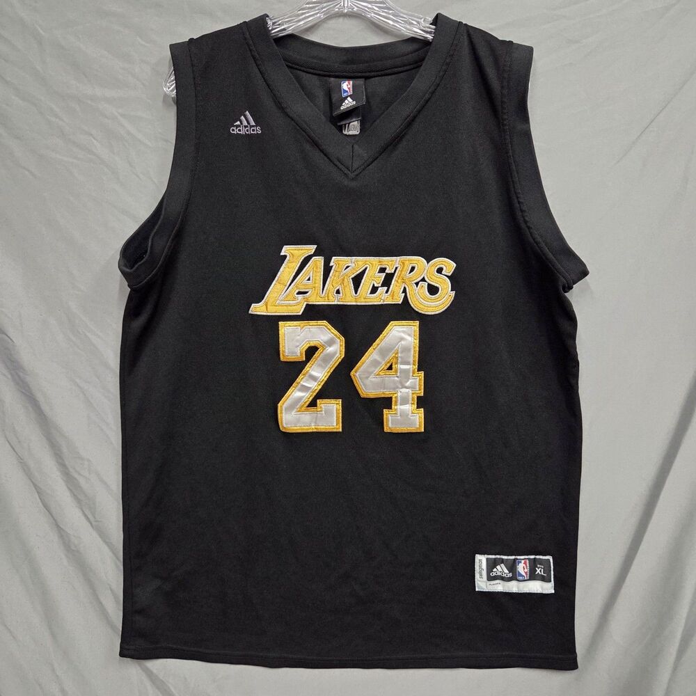 Adidas Los Angeles Lakers Kobe Bryant 24 Black Mamba Nickname Jersey XL